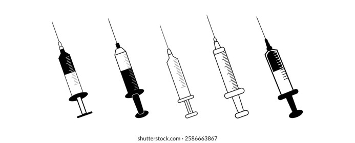 Syringe icon set. injection icon vector. injection Syringe icon set. 