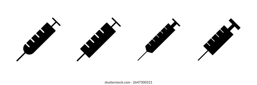 Syringe icon set. injection icon vector.