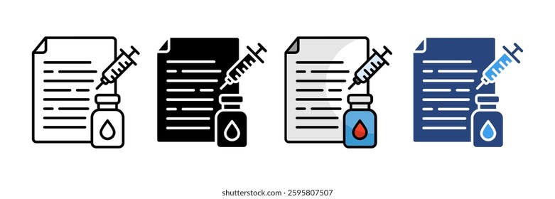 Syringe Icon Set Multiple Style Collection