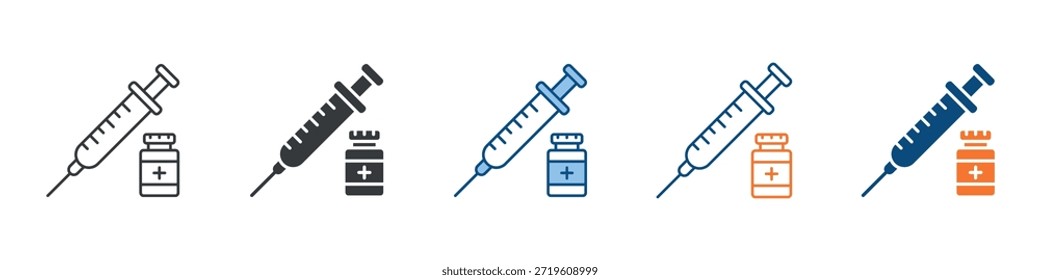 Syringe Icon Set Multiple Style Collection