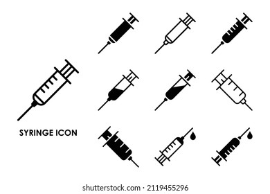 syringe icon set vector design template