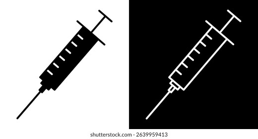 Syringe icon set. Vector illustration.