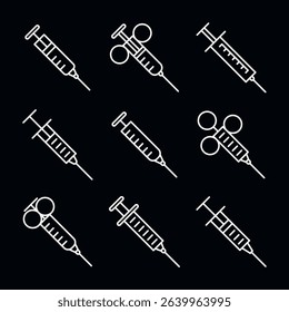 Syringe icon set. Vector illustration.