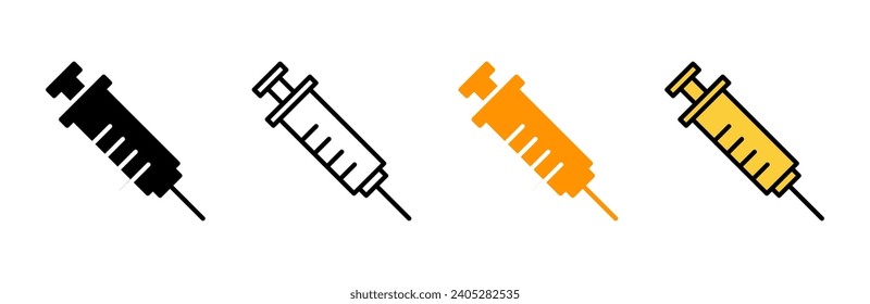 Syringe icon set vector. injection sign and symbol. vaccine icon