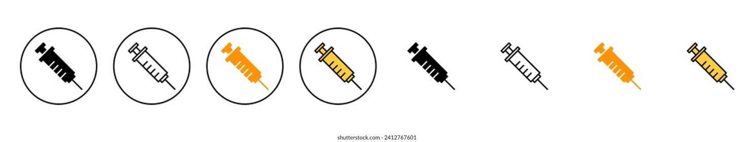 Syringe icon set vector. injection sign and symbol. vaccine icon