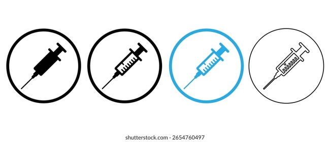 Conjunto de iconos de jeringuilla Vector sobre fondo blanco.