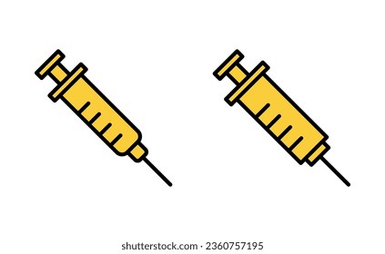 Syringe icon set for web and mobile app. injection sign and symbol. vaccine icon