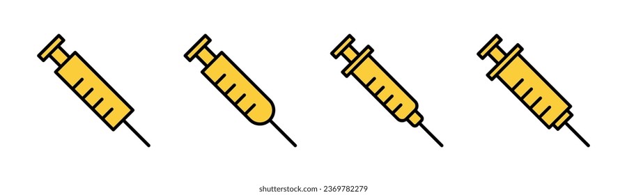 Syringe icon set for web and mobile app. injection sign and symbol. vaccine icon