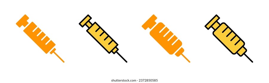 Syringe icon set for web and mobile app. injection sign and symbol. vaccine icon