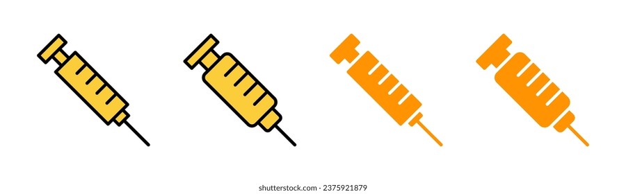 Syringe icon set for web and mobile app. injection sign and symbol. vaccine icon