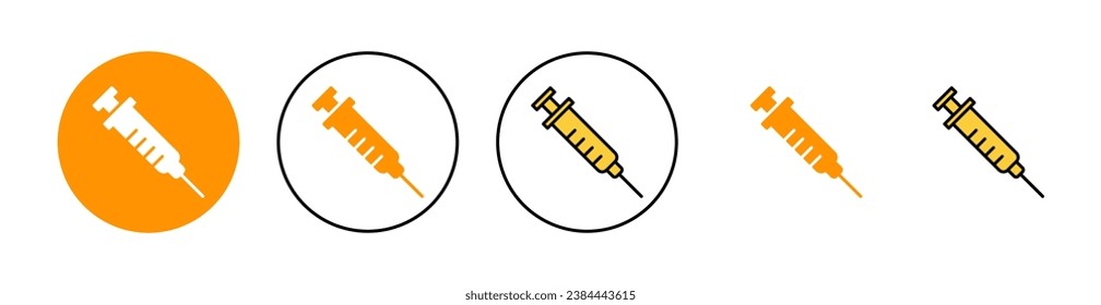 Syringe icon set for web and mobile app. injection sign and symbol. vaccine icon