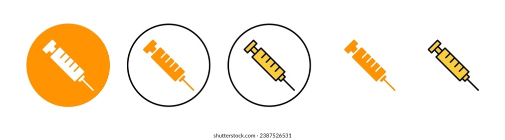 Syringe icon set for web and mobile app. injection sign and symbol. vaccine icon