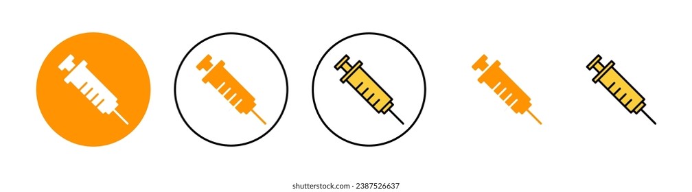 Conjunto de iconos de la jeringa para la aplicación web y móvil. signo y símbolo de inyección. icono de vacuna