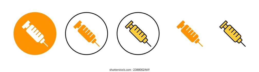 Syringe icon set for web and mobile app. injection sign and symbol. vaccine icon