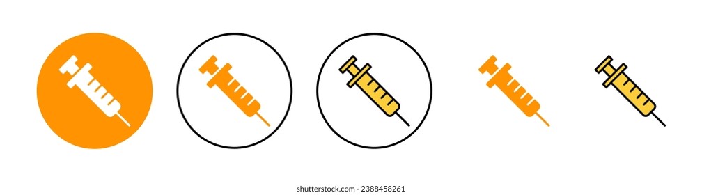 Syringe icon set for web and mobile app. injection sign and symbol. vaccine icon