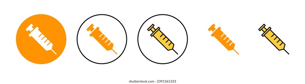 Syringe icon set for web and mobile app. injection sign and symbol. vaccine icon