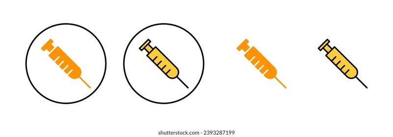 Syringe icon set for web and mobile app. injection sign and symbol. vaccine icon