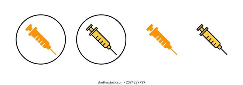 Conjunto de iconos de la jeringa para la aplicación web y móvil. signo y símbolo de inyección. icono de vacuna