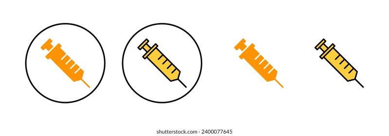 Conjunto de iconos de la jeringa para la aplicación web y móvil. signo y símbolo de inyección. icono de vacuna