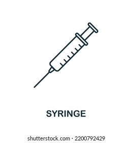 Syringe icon. Simple element from medical services collection. Filled monochrome Syringe icon for templates, infographics and banners