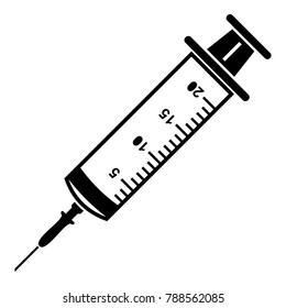 Syringe icon. Simple illustration of syringe vector icon for web