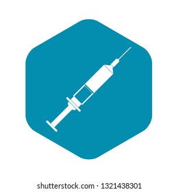 Syringe icon in simple style isolated on white background