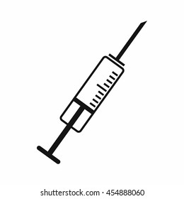 Syringe icon in simple style isolated vector illustration