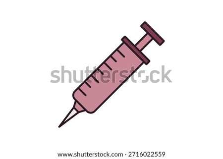 Syringe icon. Suitable for medical projects. Solid icon, perfect for UI, mobile apps, websites, presentations, and infographics. Fully editable and optimized for digital and print use