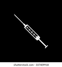 The syringe icon. Syringe symbol. Flat Vector illustration