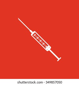 The syringe icon. Syringe symbol. Flat Vector illustration