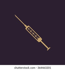The syringe icon. Syringe symbol. Flat Vector illustration