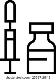 syringe icon. Thin linear style design isolated on white background