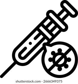 syringe icon. Thin Linear Style Design Isolated On White Background