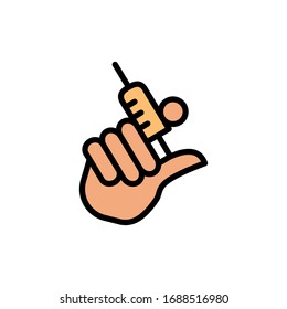 Icono De La Jeringa En El Vector De Diseño A La Vez Eps 10