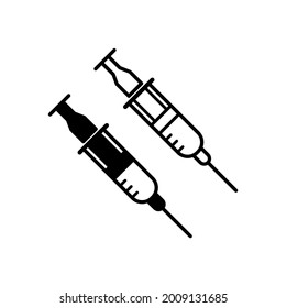 Syringe icon in trendy flat design