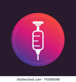 syringe icon, vaccination vector symbol