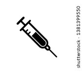 syringe icon vector black and white 