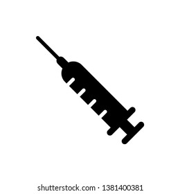syringe icon vector black and white 