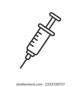 syringe icon vector black white color with line style