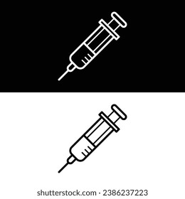Syringe Icon Vector, Black and White Version Design