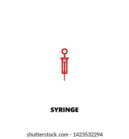 syringe icon. syringe vector design. sign design. red color