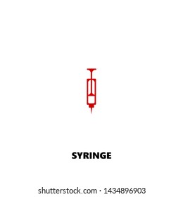 syringe icon. syringe vector design. sign design. red color