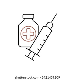 plantilla de diseño de vectores de iconos de jeringa. Stroke editable.