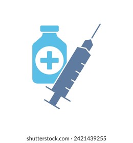 plantilla de diseño de vectores de iconos de jeringa. Stroke editable.