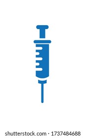 Plantilla de diseño del vector de icono de la jeringa.Símbolo de la vacuna o de la inyección, pictograma de estilo lineal sobre fondo blanco. Signo vectorial de medicina para concepto web y móvil.