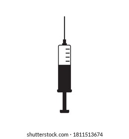 Syringe Icon Vector. Doctors often use syringes to prevent and treat malignant diseases on white background