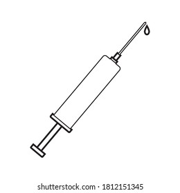 Syringe Icon Vector. Doctors often use syringes to prevent and treat malignant diseases on white background