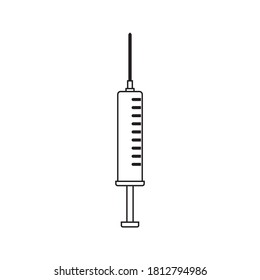Syringe Icon Vector. Doctors often use syringes to prevent and treat malignant diseases on white background