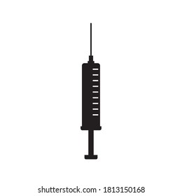 Vector de iconos de la jeringa. Los médicos utilizan frecuentemente jeringas para prevenir y tratar enfermedades malignas con antecedentes blancos