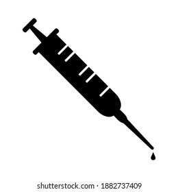 Vector de iconos de la jeringa. Los médicos suelen usar jeringas para prevenir y tratar enfermedades malignas.